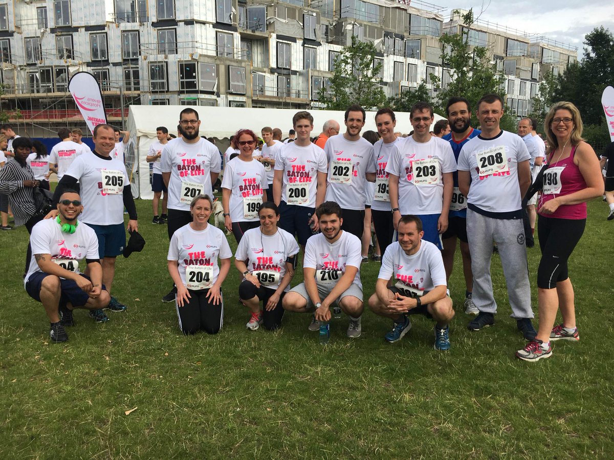 c2c_Rail's tweet photo. The c2c team gearing up for the 5k Baton for Life Run to raise money for @HavensHosEvents. https://t.co/kg3Rr932Nv