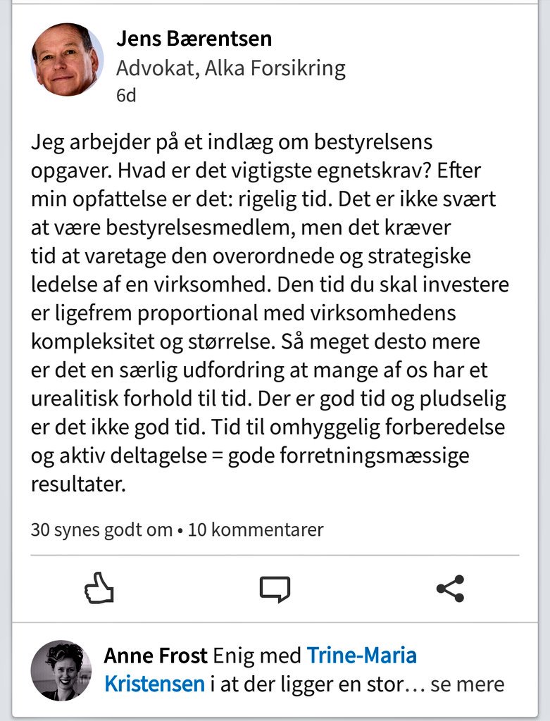 piavive's tweet photo. På LinkedIn taler @trinemaria og @AnneFrostJepsen m.fl. om #bestyrelsedk, @bagombestyr https://t.co/UkIYb1jCOV https://t.co/fKGJRG35ET