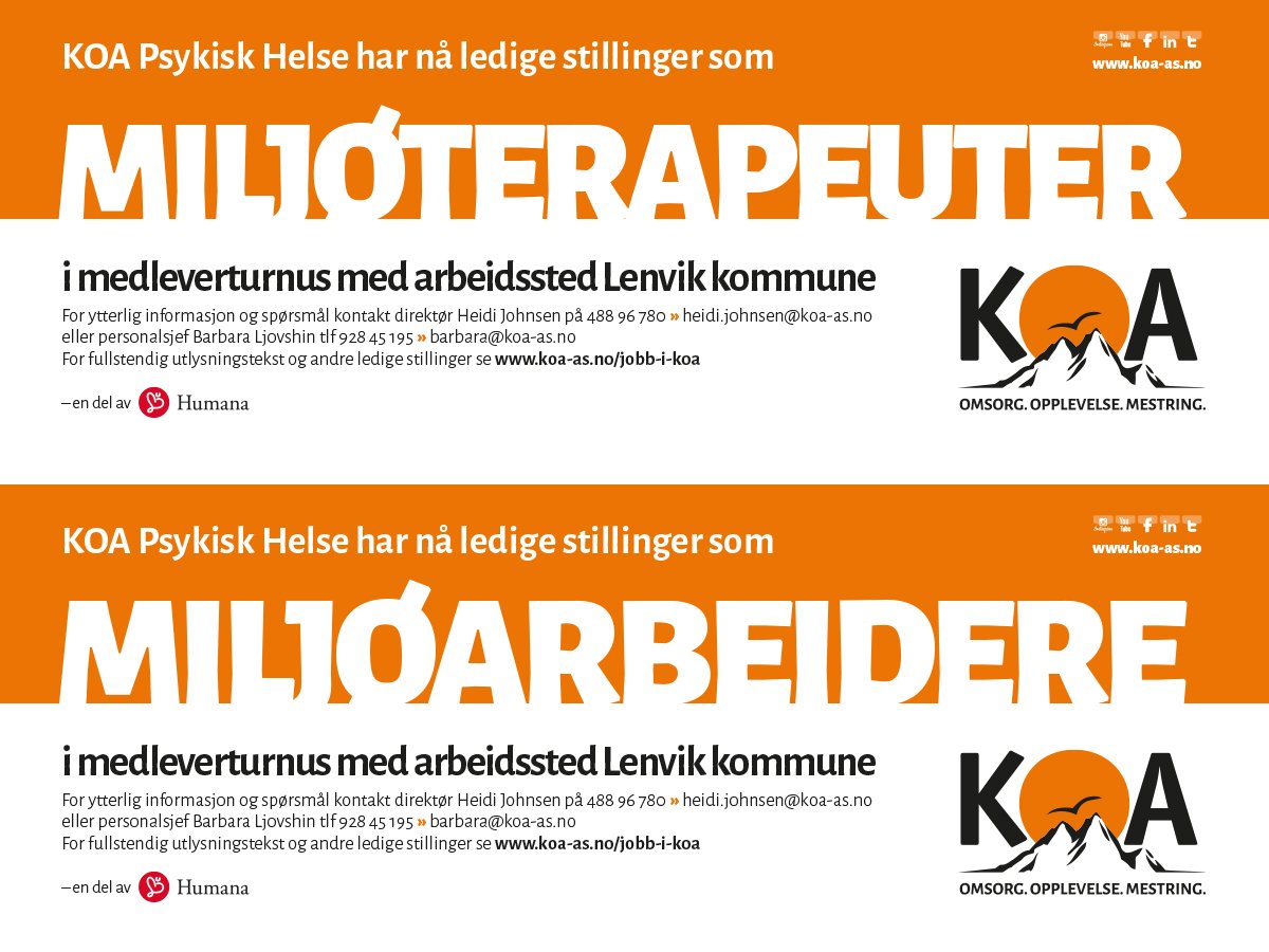 KOAtwitrer's tweet photo. Spennende muligheter i nord, du søker vel :-)
Se https://t.co/VVHAypicWk for flere muligheter hos oss. https://t.co/8LVxEwGGH7