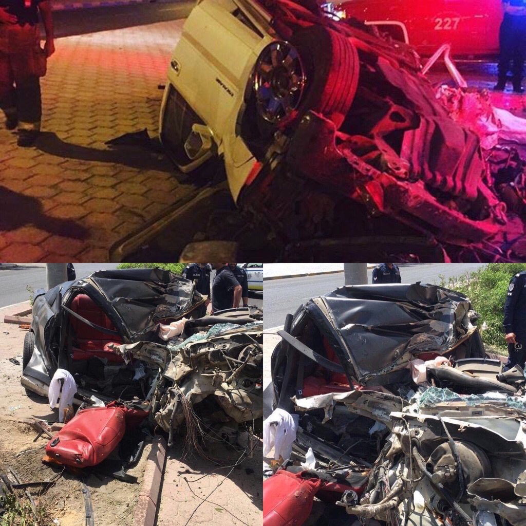 #الكويت |
حادث مروع بالمهبوله ادى بحياة شاب وفتاة وهم في18و19 من العمر، وشاب آخر لقى حتفه في حادث على طريق الفحيحيل