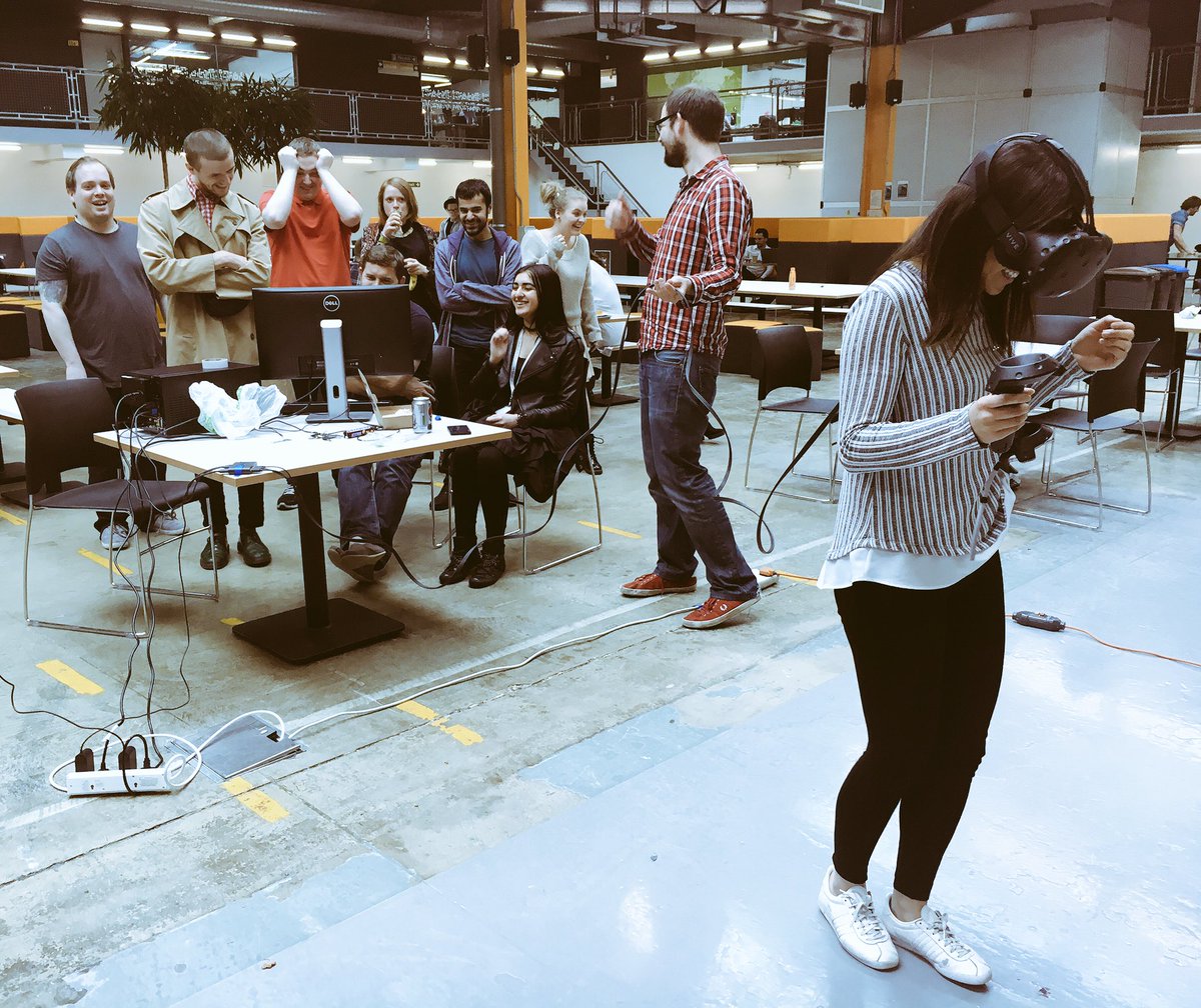 sharpproject's tweet photo. Luke from @SIGTRAPgames has set up their #VR game #TheCrystalCurse in The Campus - pop down to play #showme16 https://t.co/Mrnp3b3qRw