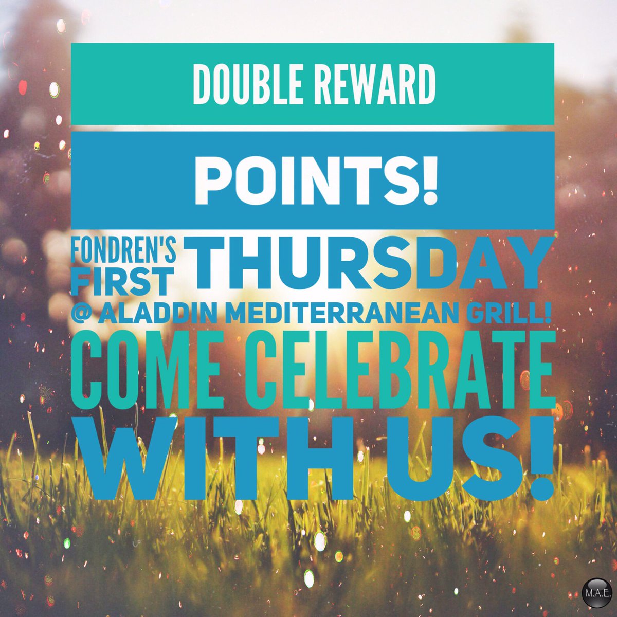 AladdinGrill's tweet photo. Fondren’s First Thursday
Double Reward Points on all Purchases @ Aladdin
#AladdinGrill
#FFT
#DoubleRewardPoints https://t.co/bE38YurN89