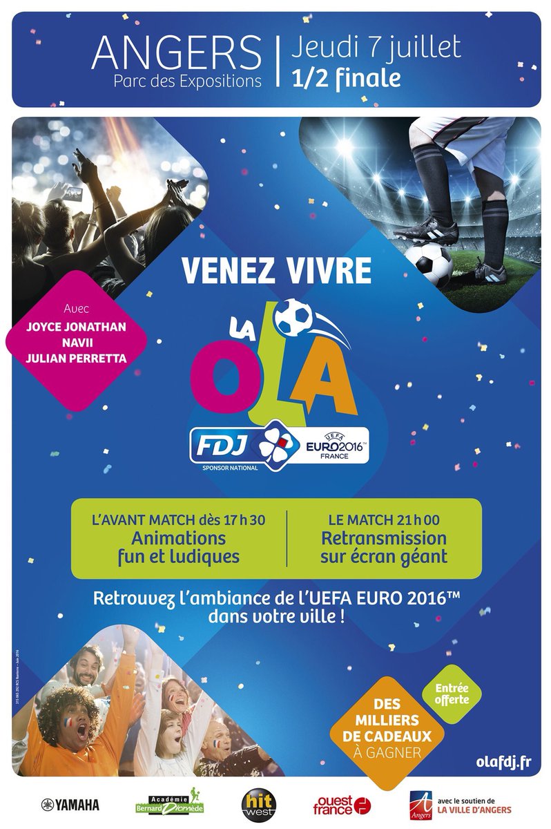 Allez les bleus, c'est ce soir ou jamais ! La @FDJ est avec vous pour vivre le match depuis <a href="/Angers/">Ville d'Angers</a> #ALLFRA #OlaFDJ