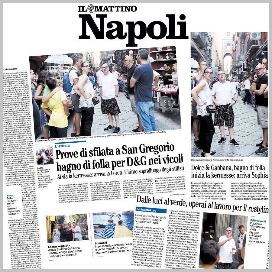 Domenico Dolce and Stefano Gabbana relax amongst the locals before Alte Artigianalità events. #Napoli #DGLovesNaples
