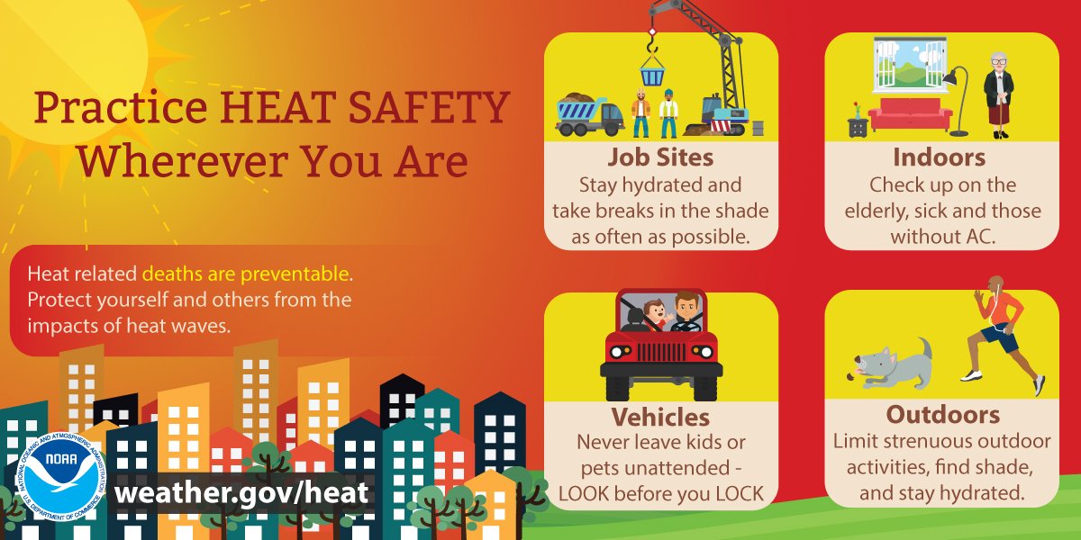 Practice heat safety wherever you are weather.gov/heat #SummerSafety