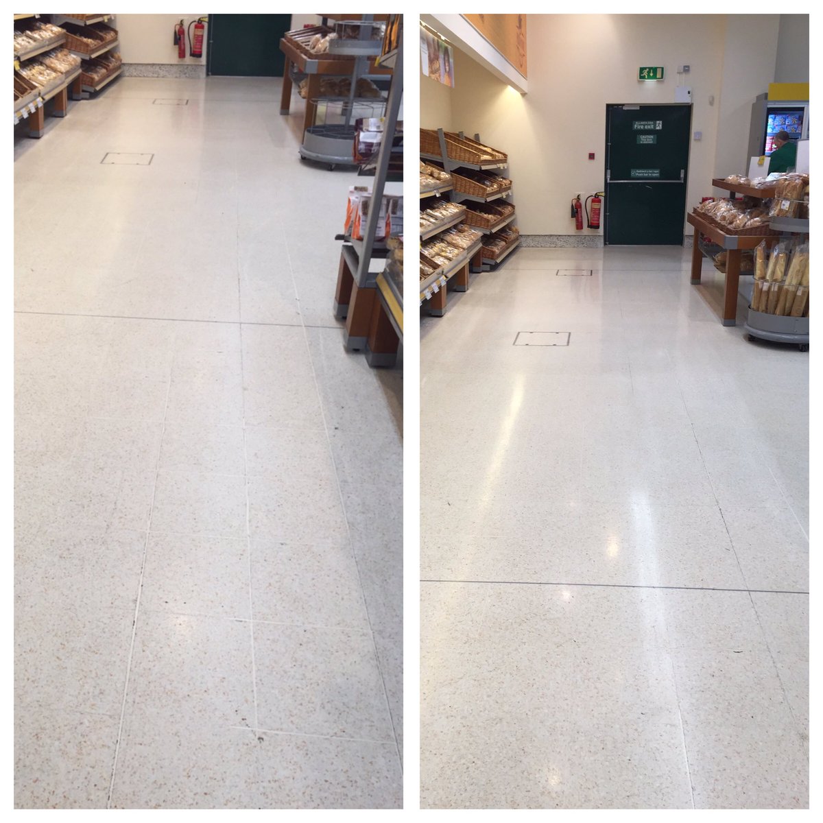 vtreadgold's tweet photo. Before and after @mitchacomer @DawnFox_Servest @DerekCogdon #ILoveFloorsMe #facman https://t.co/rnAwrX27Iw