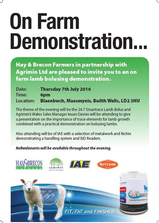 Don't forget our On Farm Demonstration tonight at 6pm, between #brecon &amp; #builth. All you need to know about #Bolus!