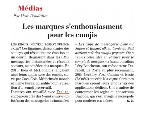 AgenceATIK's tweet photo. @Feeligo est à retrouver cette semaine dans le dernier numéro de @Challenges :-) #emoticones #pub #BrandSticker https://t.co/TeuIEUON4F