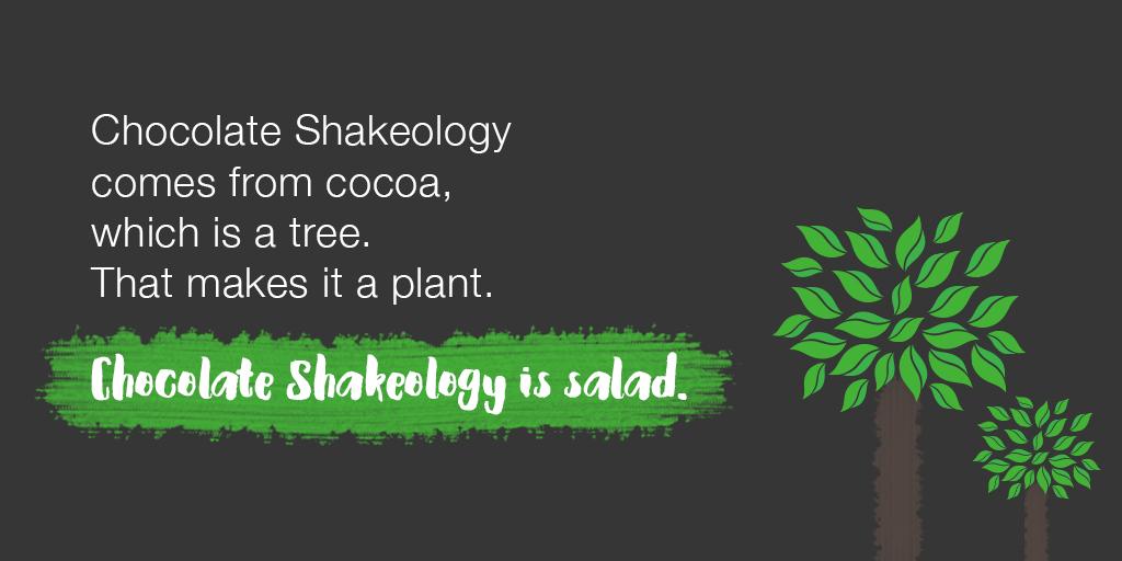 shakeology's tweet image. Retweet if you're having a chocolate salad this morning ;)  #shakeology