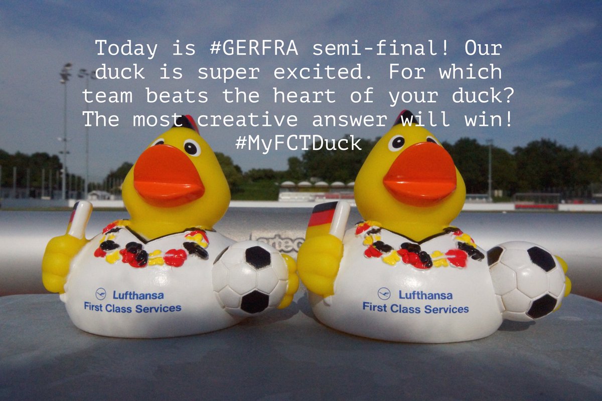 Lufthansa_FCT's tweet photo. Win a #FCTduck! #MyFCTDuck #GERFRA #soccer / Answer by 12.07.16 / Terms &amp; conditions apply: https://t.co/oMRYbKiv34 https://t.co/oiaqg3F5gi