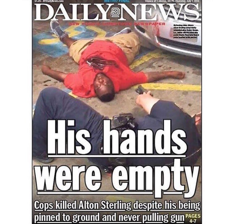 WORLDSTAR's tweet photo. Alton Sterling covers Daily News. RIP 🙏 https://t.co/dIbW2Ub7oI