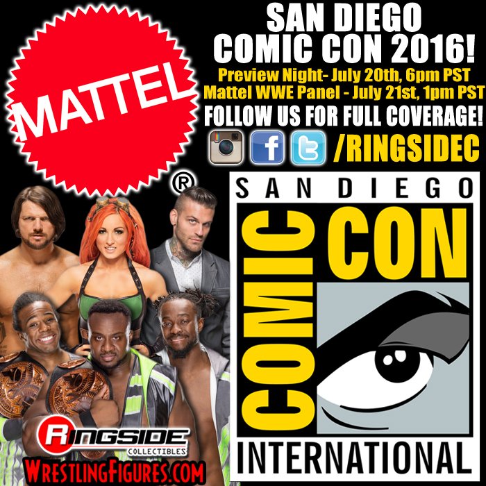 RingsideC's tweet photo. #SDCC2016 #Mattel #WWE Panel information revealed! Full #ComicCon Coverage starting July 20! Panel July 21! #SDCC https://t.co/c4hhW5TONr