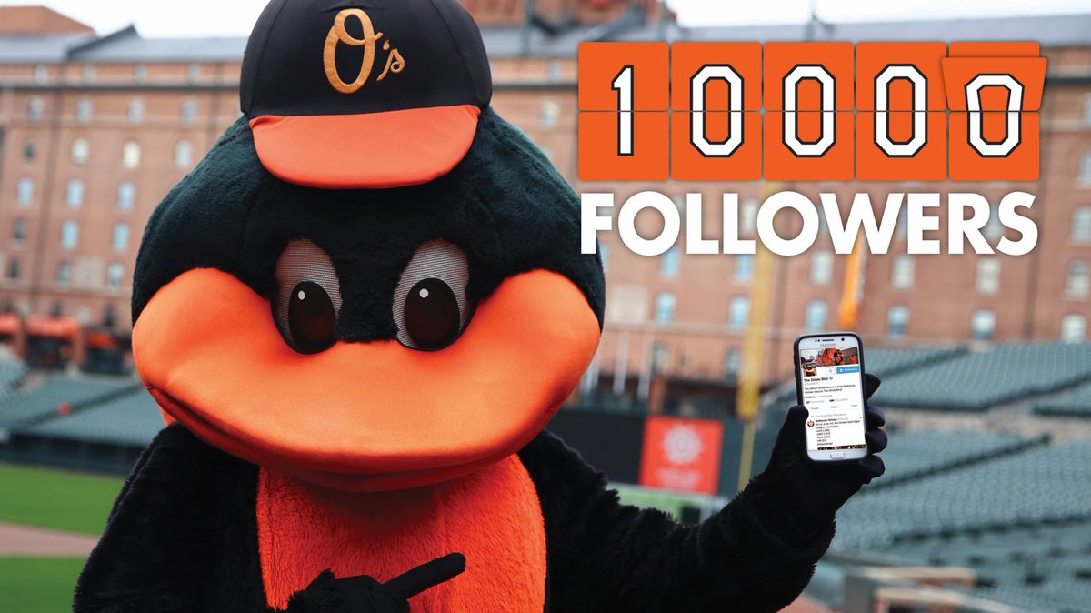 OrioleBird's tweet photo. Wow! Over 🔟,0️⃣0️⃣0️⃣ followers?! You all are the best! 👍🏿 Let's celebrate-Retweet for a chance to win a prize pack! https://t.co/dO2EcxnDsx