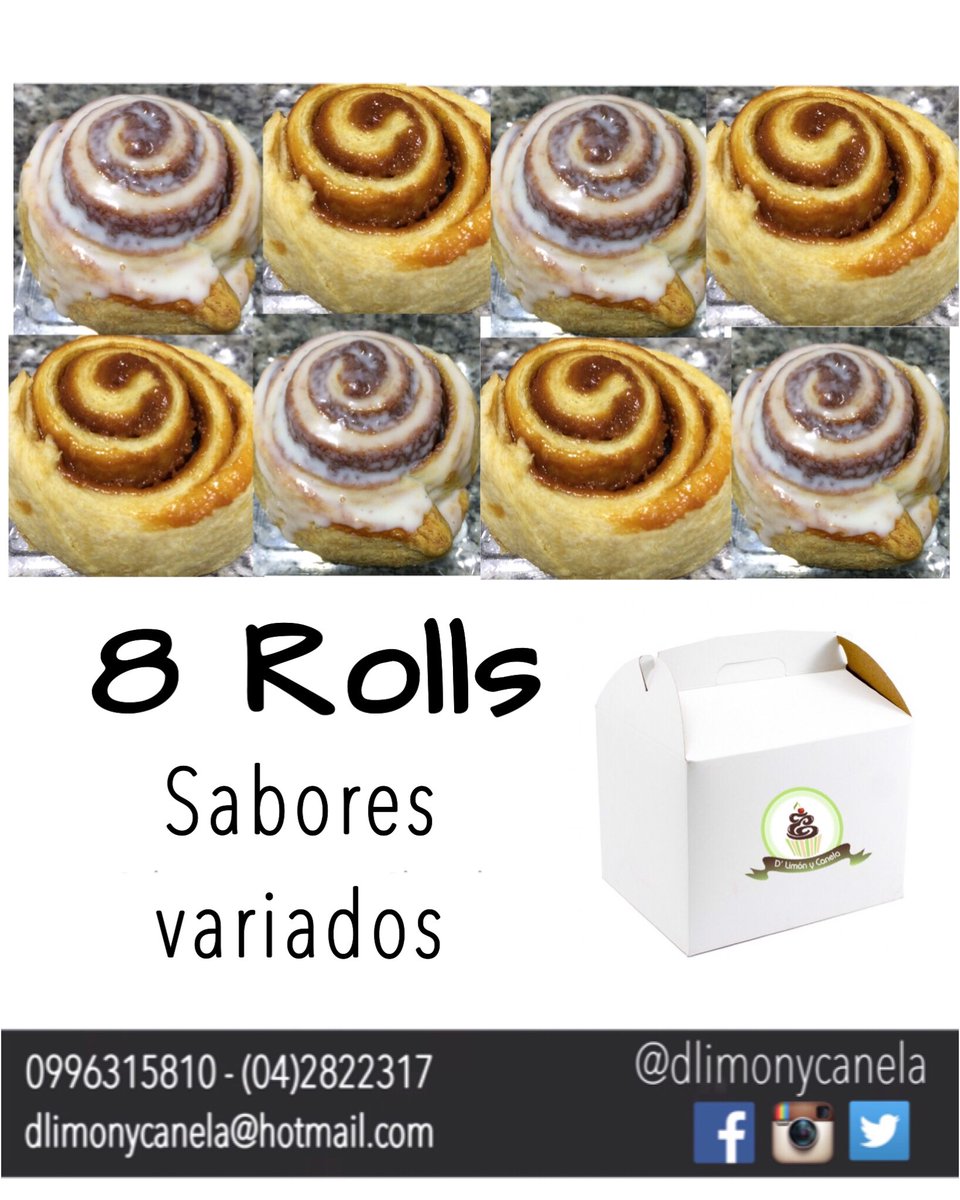 DLimonyCanela's tweet photo. SEGUIMOS 💥💥💥💥

Lleva tu Caja a tán solo $5👌🏽💥
#Rolls #dlimonycanela #canela #chocolate #manjar #crema https://t.co/3InaixwdwI