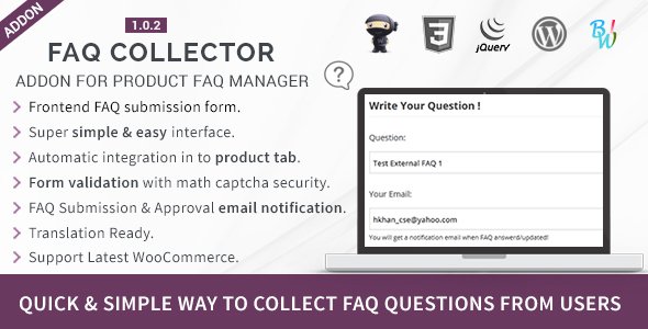 WpWarez's tweet image. #Faq Collector - Addon For Product #Faq ... - #AskFaq #FaqAddon #FaqCollect #FaqForm goo.gl/I2Vs74