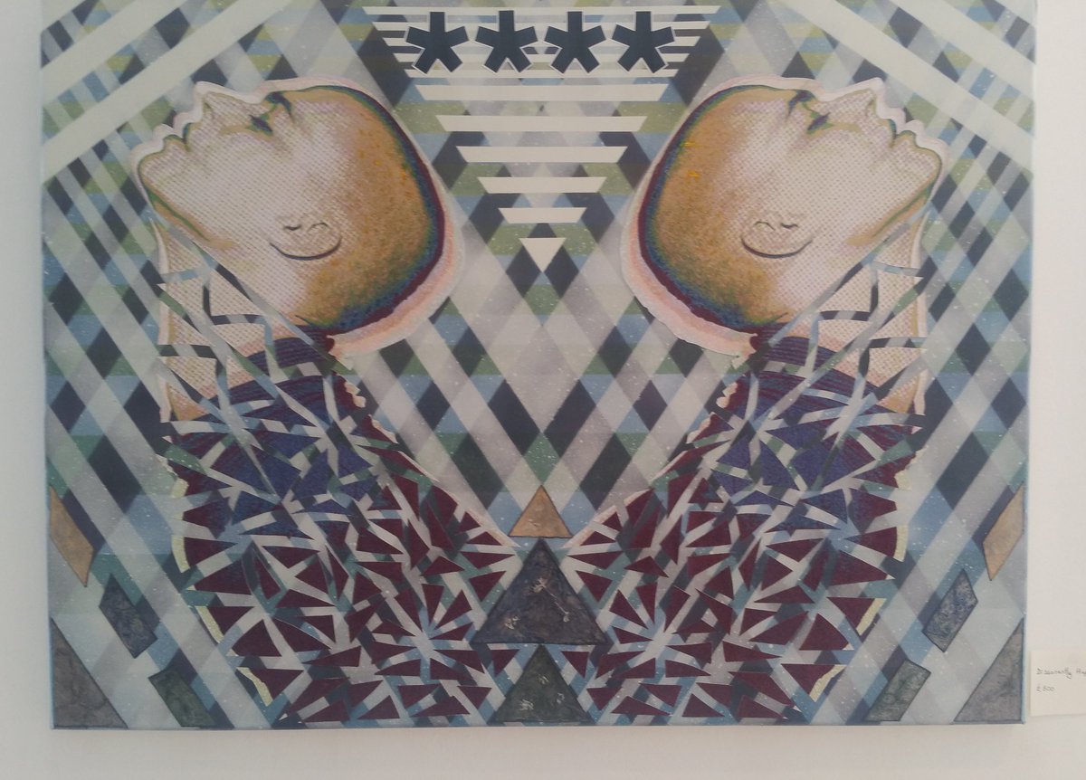 CormacEd's tweet image. Dissonantly happy, on display @Gallery40 #art #collage #artwork #brighton #artist