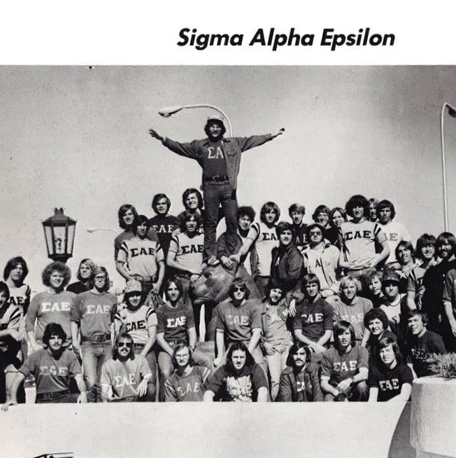 nmsu_fsl's tweet photo. The gentlemen of @sae_nmstate and the ladies of @DZGammaXi_ in the New Mexico State 1974 Swastika yearbook. #TBT https://t.co/DQPt1aLFw1