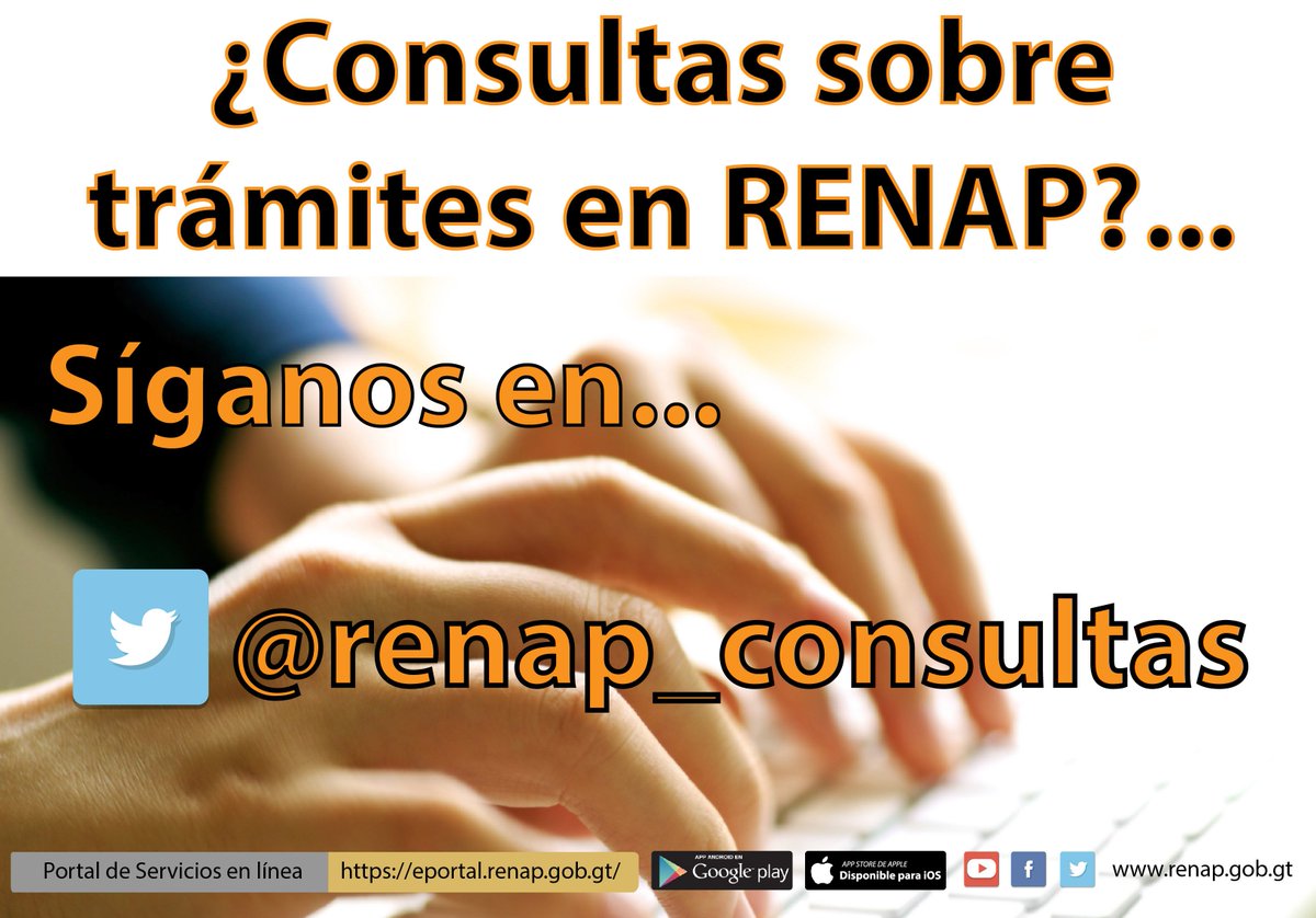 renapgt's tweet photo. ¿Consultas sobre trámites en RENAP?... https://t.co/6mO6DJuTki