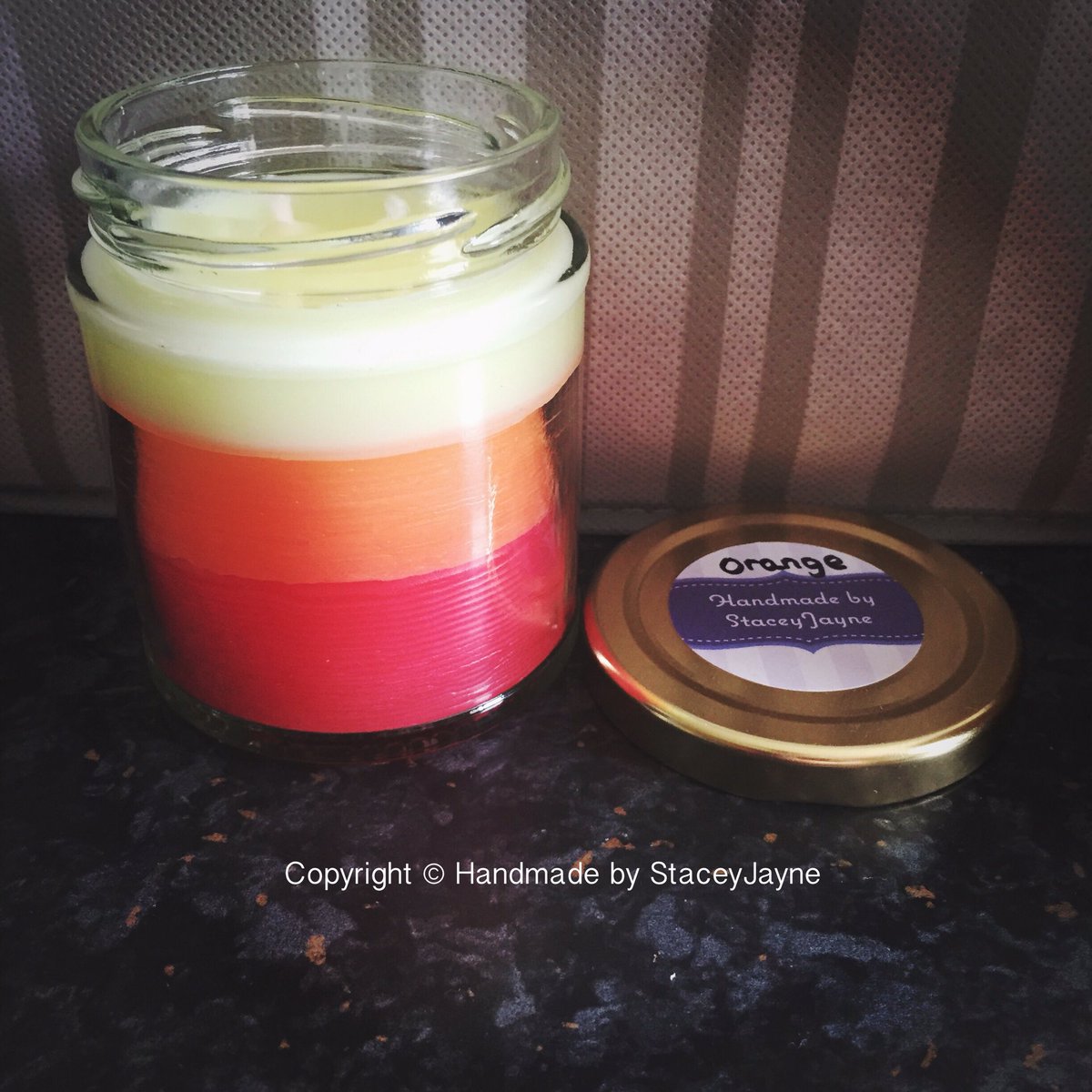 ByStaceyJayne's tweet photo. #handmadebystaceyjayne #facebook #bright #scented #candle #orangescent #layers https://t.co/DKU7ygkyEO