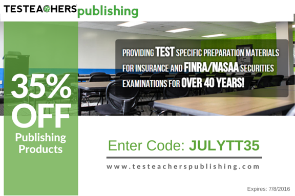 TesTeachers's tweet photo. #July 35% OFF TesTeachers Publishing  https://t.co/YteEsGb5aK #InsuranceAgent #InsuranceAgentEd #PreLicensing #save https://t.co/G4Chn50Vj0