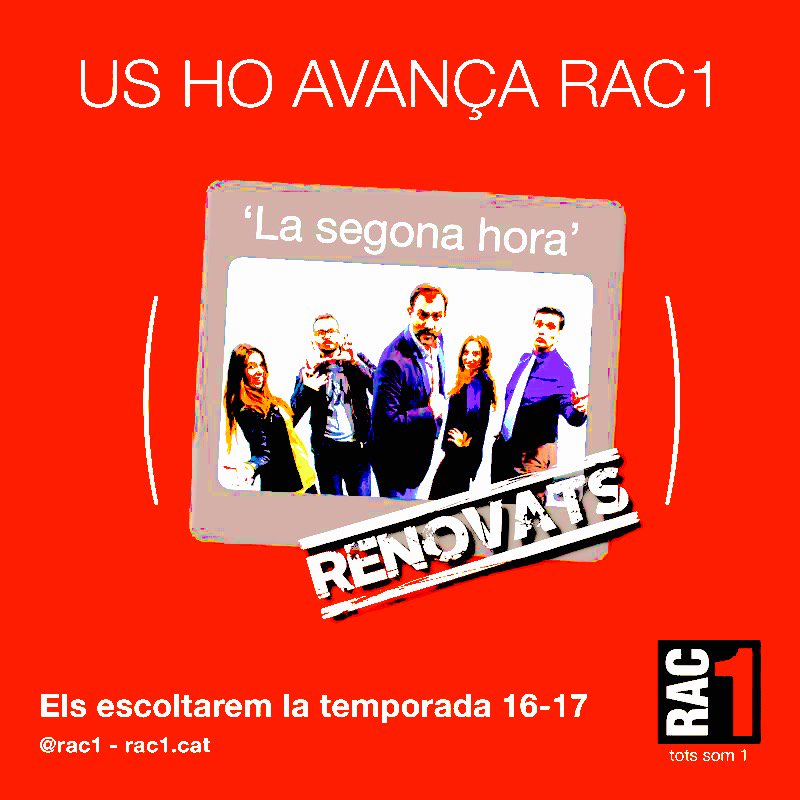 ***EXCLUSIVA***

L'EQUIP DE <a href="/LASEGONAHORA/">La segona hora</a> RENOVA UNA TEMPORADA MÉS GRÀCIES ALS MEUS CONTACTES #LANOVARÀDIO #GOODNEWS
