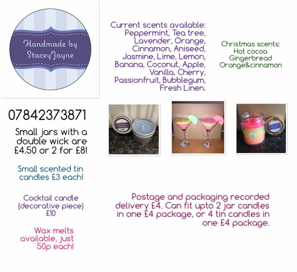 ByStaceyJayne's tweet photo. #handmadebystaceyjayne #facebook #info #candles #melts https://t.co/oH9j9tFQqs