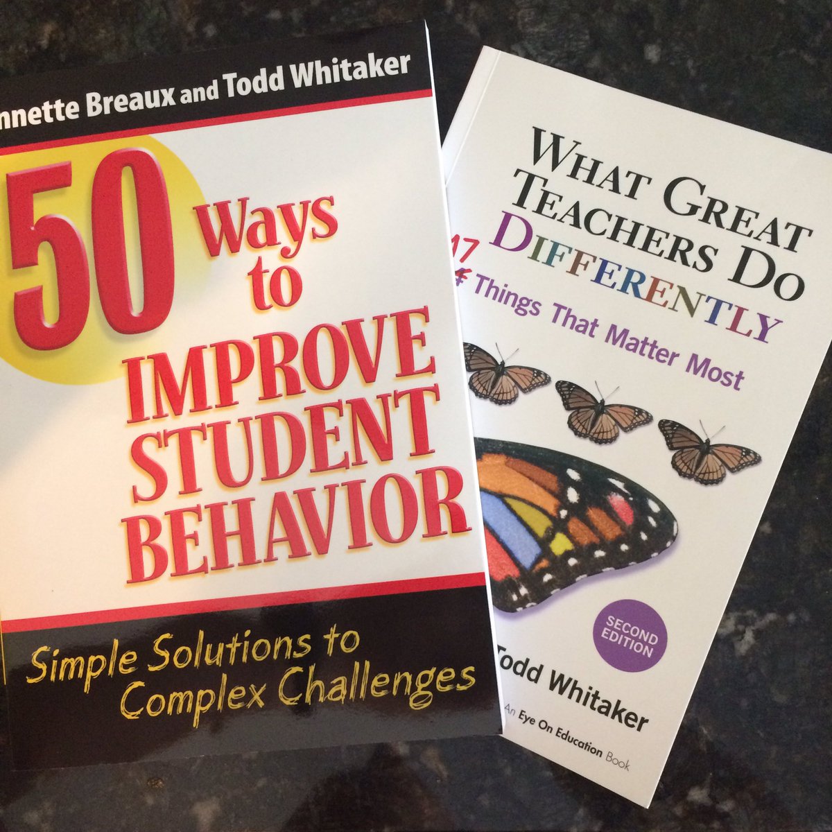 mrsk_hicks's tweet photo. I'm starting my 2nd @ToddWhitaker book for the summer! #improvebehavior #minetoo https://t.co/GoIVhMMlTF