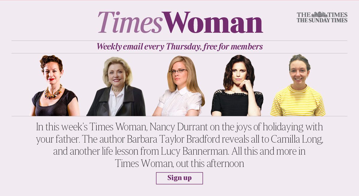 This week <a href="/NancyDurrant/">Nancy Durrant 💛💙</a> on the joys of holidaying with dad and <a href="/TimesLucy/">Lucy Bannerman</a> on what she learnt from giving birth