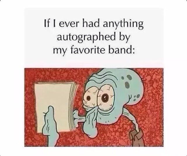 pewntz's tweet image. having an autograph from your fave band