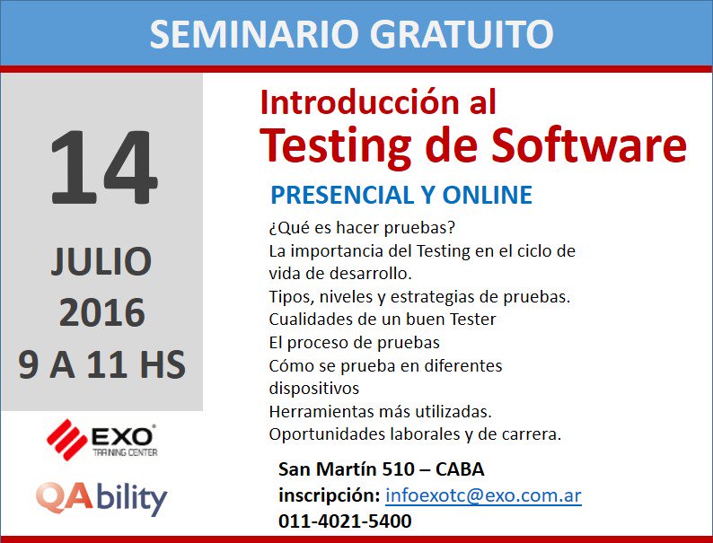 qability1's tweet photo. Nueva charla gratuita online y presencial - jueves 14/7 - inscripción: infoexotc@exo.com.ar /// 011-4021-5400 https://t.co/no6hkanJHT