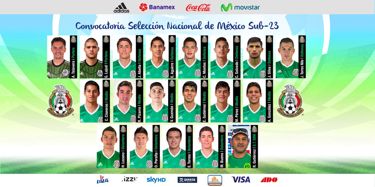 futbolasmx's tweet photo. Ya se confirmaron los tres refuerzos para el Tri Olímpico: Oribe, Talavera y Torres Nilo. ¡Vamos, muchachos! https://t.co/J3Qtokd0vP