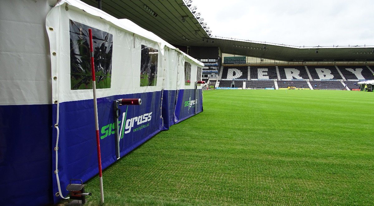 SISPitches's tweet photo. @SISGrass machines working at @TheiProStadium #DerbyCounty #TalbotTurf @Nathan_Scarff90 @seangoodwin19 @dcfcofficial https://t.co/F6UE4OPK1S