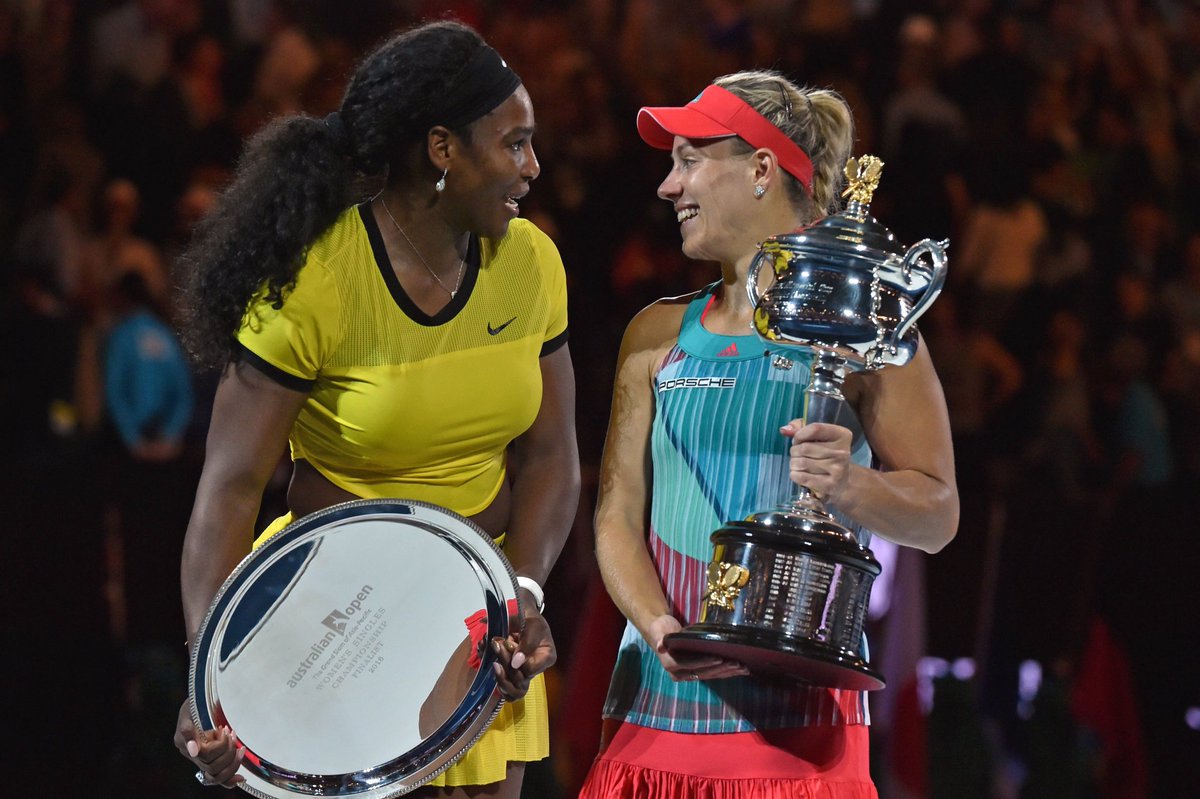 Finalistka Serena Williamsová a vítězka Angelique Kerberová