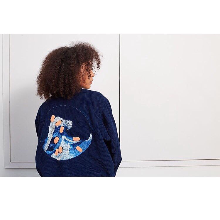savethethreads's tweet image. STEEZE🌊  @storymfg hand embroidered indigo wave jacket  #fashion #ethicalfashion #publicrelations #fashionpr