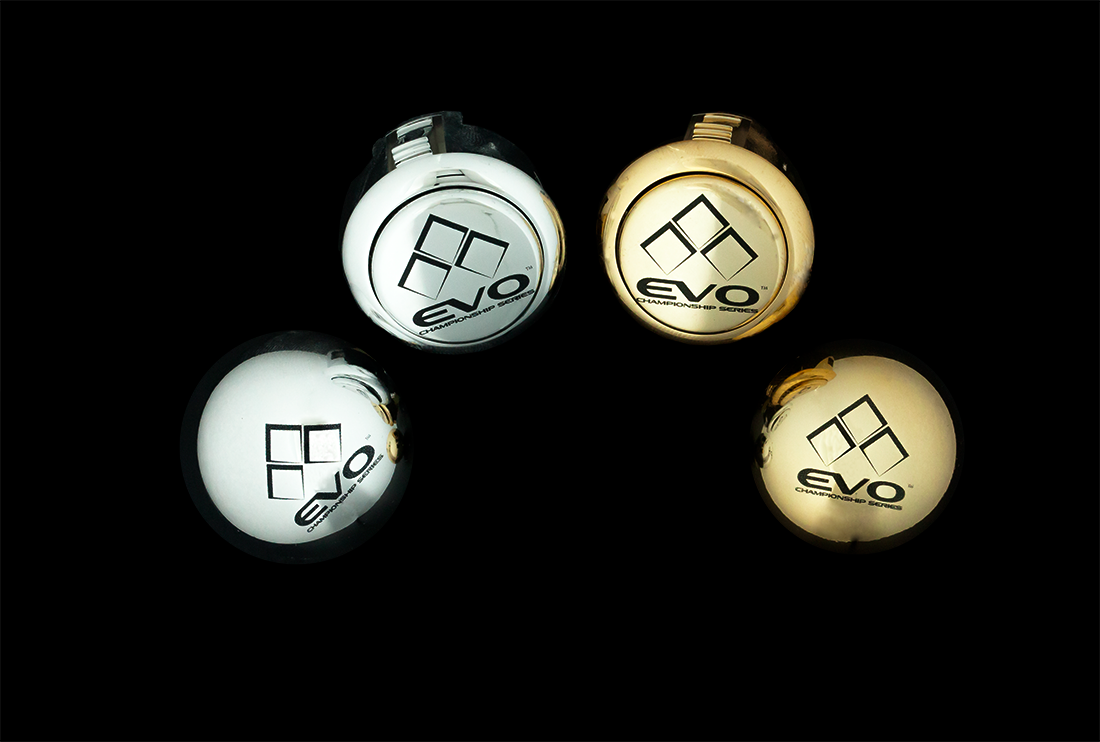 三和電子株式会社 Twitter ನಲ ಲ Arcadeshockさんでは弊社メタリックボタンのevoロゴプリントモデルを販売