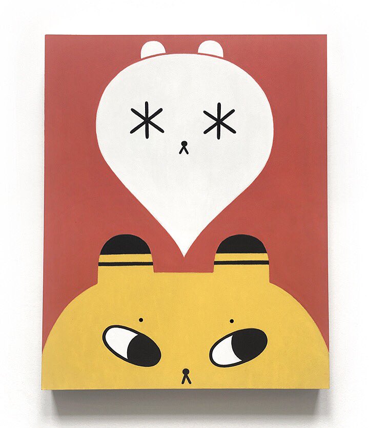 harlow_bear's tweet photo. "11:11" From my solo show #ISeeBears at @WootBearBelly runs until 7/25 #wootbear #ghost #1111 #painting #cute #bears https://t.co/uHS71B9DoC