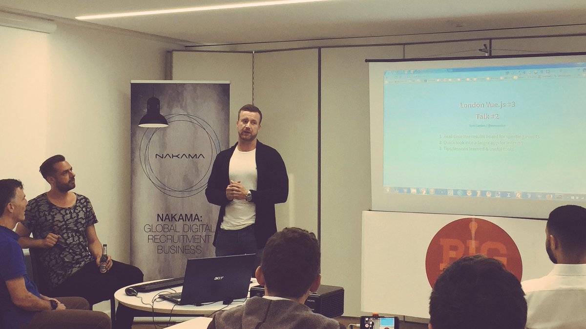 NAKAMAGlobal's tweet image. #LondonVueJS our very own @DavidRiley83 thanking our Vuers for coming along tonight!