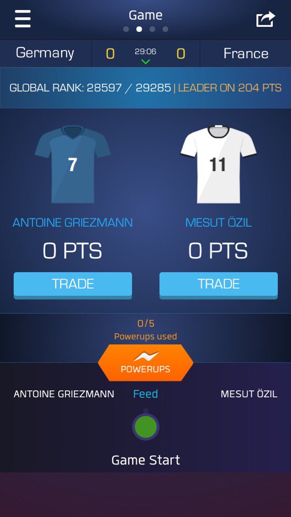 FifaRTService's tweet photo. I just drafted Antoine Griezmann &amp; Mesut Özil on @UltimateFanLive for #GER v #FRA https://t.co/rG3nvz7ujU https://t.co/kaTn9yRgSG