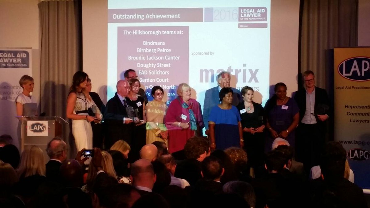 LawCentres's tweet image. #legalaid heroes: the 11 firms acting in #Hillsborough inquest - just before they got a standing ovation! #LALY16