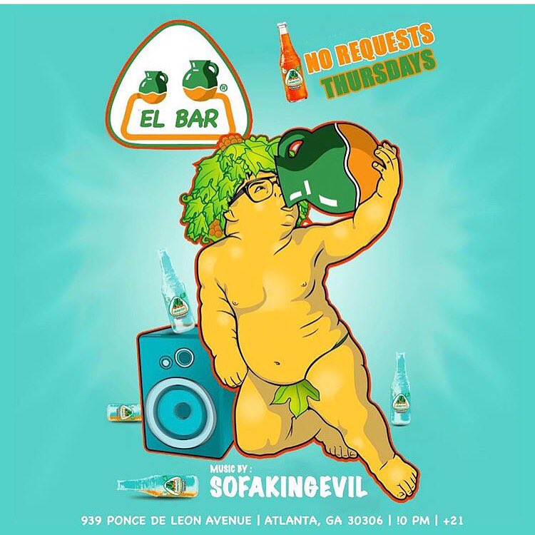 ElBarATL's tweet photo. Drink #jarritos and dance with @SofaKingEvil tonight starting at 10 https://t.co/VBhcCRwZjR