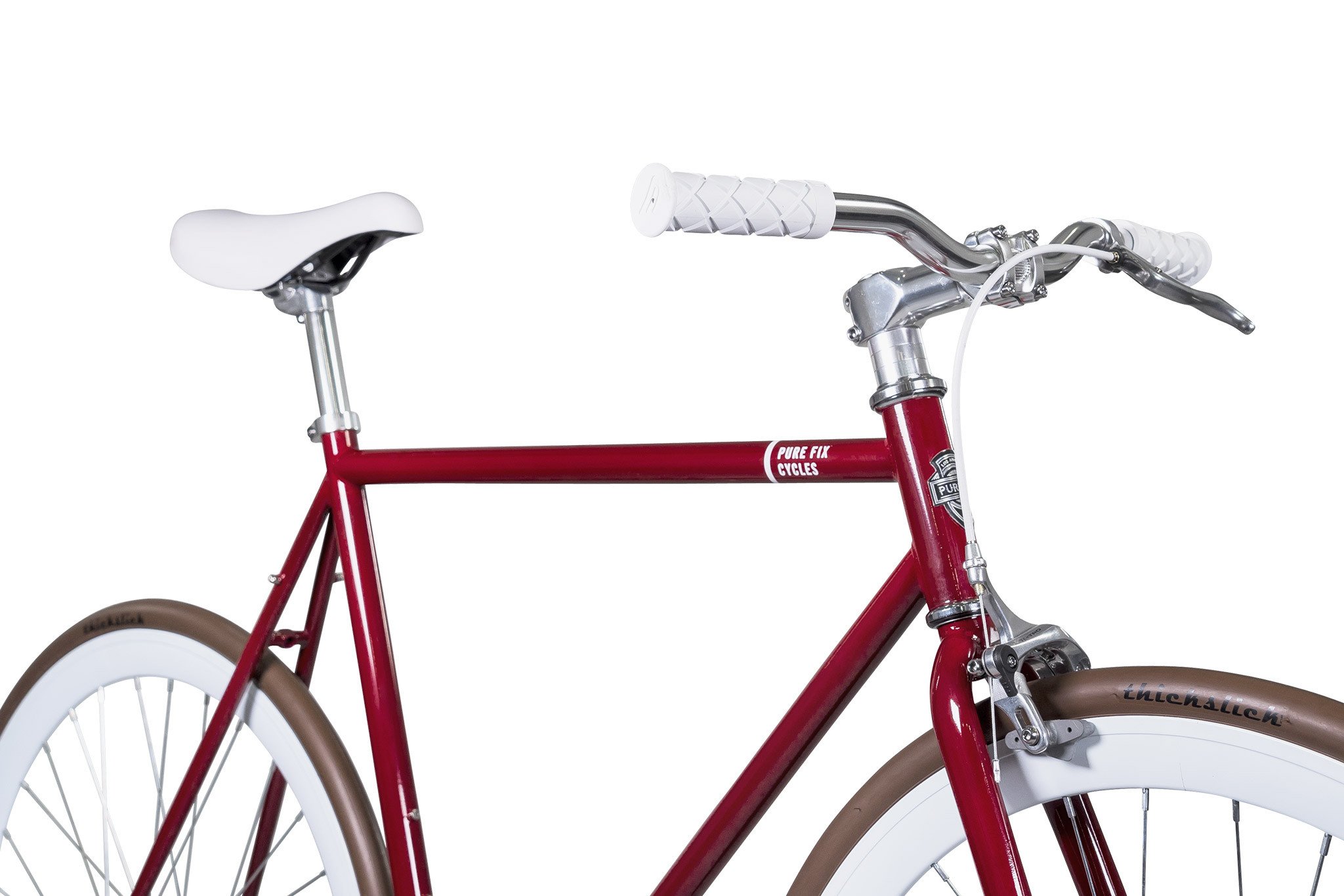 Pure Cycles on X Ruby red and white with brown thickslick tires. Win this bike https t zCTOVQqQpU purecyclesepicsummer https t sxf88IwzCH X