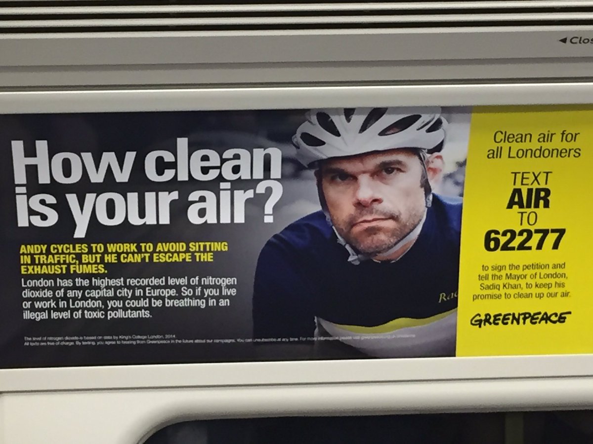 CleanAirLondon's tweet photo. Two fabulous #cleanair campaigns hit London HT @GreenpeaceUK @ZipcarUK << Problem and solution! https://t.co/7OeD0F3Vkv