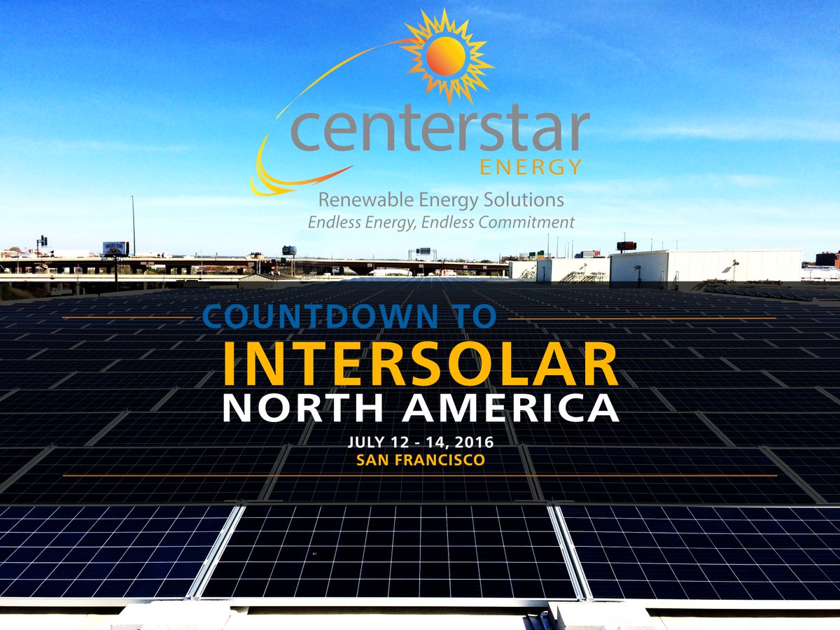 CenterStarUSA's tweet photo. 5 More Days Until We'll Be at the #Intersolar North America Expo. Drop Us a Line to Meet With Our Executive Team! https://t.co/n0ZPCllf8J