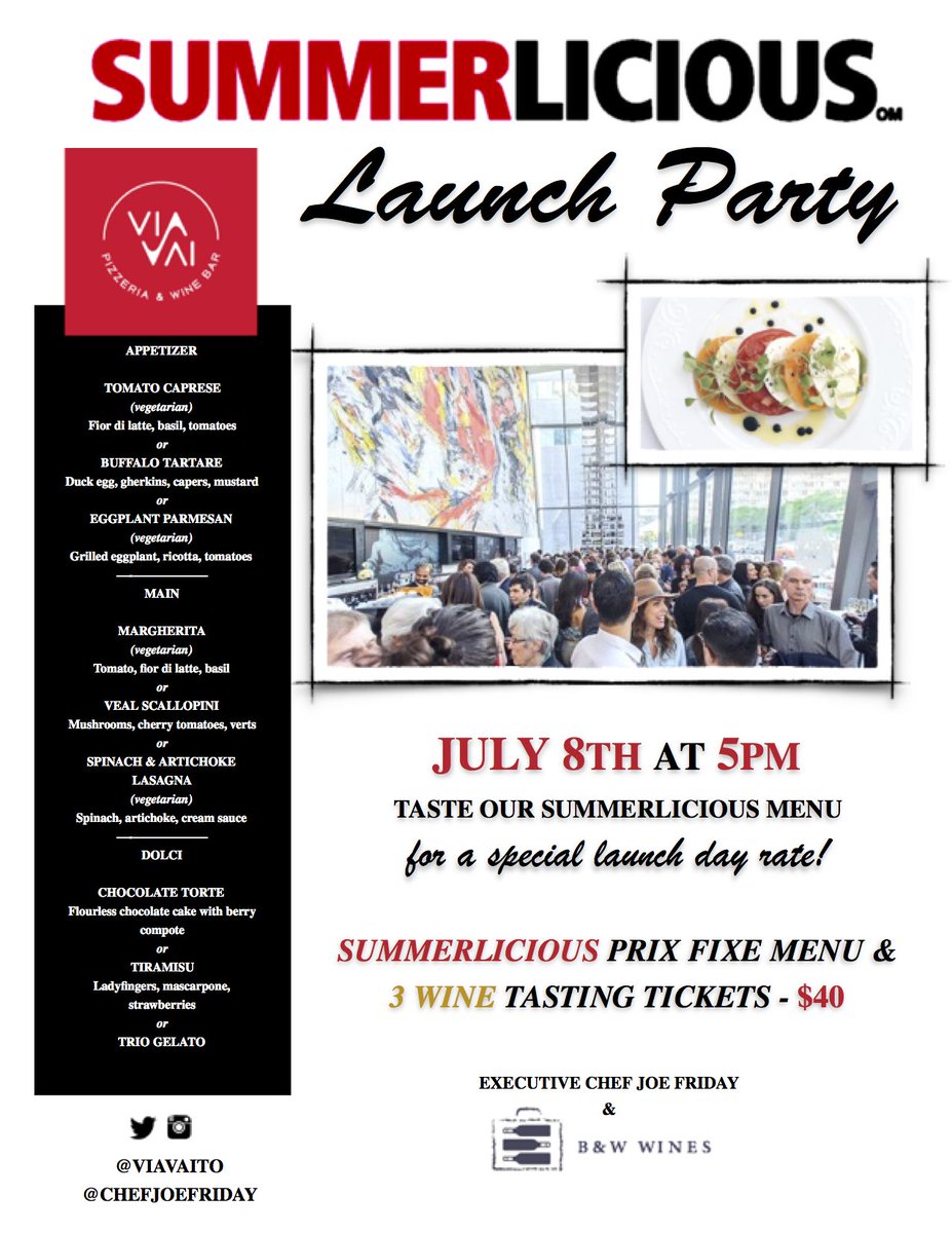 We're kicking off #Summerlicious this #FRIDAY with a launch party! JOIN us at 5PM! #torontoeats <a href="/LiciousTO/">Winterlicious/Summerlicious</a>