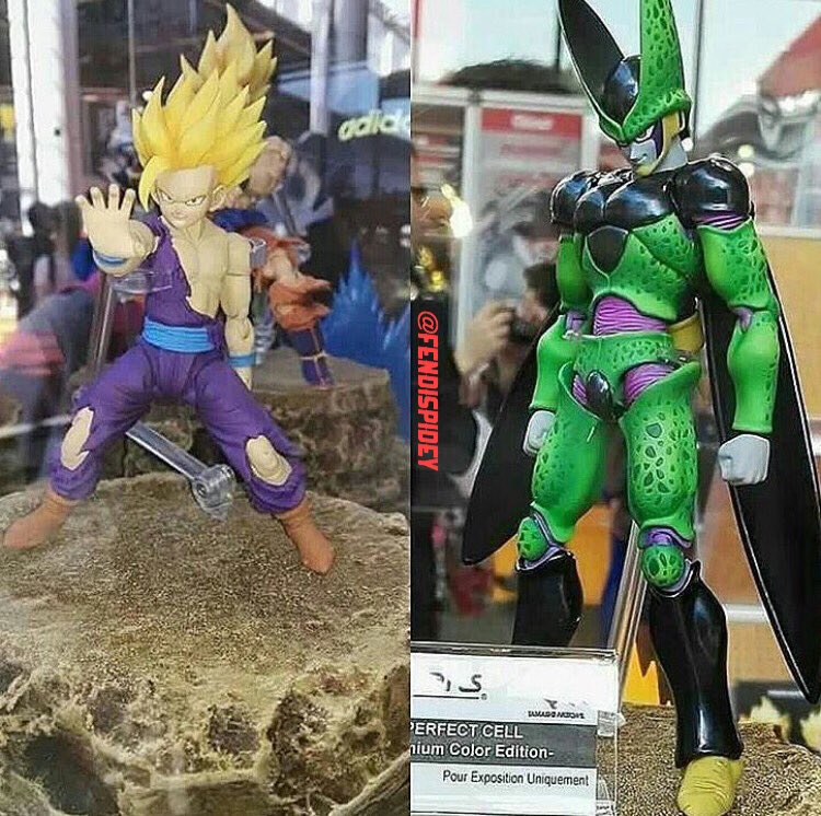 FendiSpidey's tweet photo. New #DBZ shfiguarts revealed @ Japan Expo. Battle Damaged SS2 Teen Gohan & Premium Color Perfect Cell #FendiSpidey https://t.co/x7Q3KfIFH9