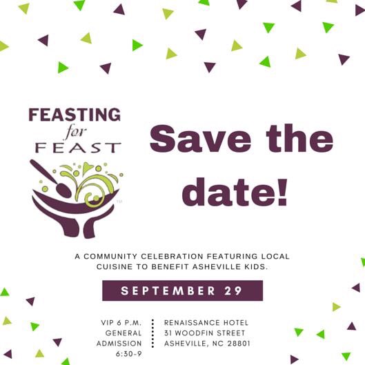 FEASTasheville's tweet photo. Mark your calendars! This year’s #FEASTavl fundraiser will be September 29!

Info: https://t.co/SjvRgc0UwF https://t.co/VzWUfw8yEG