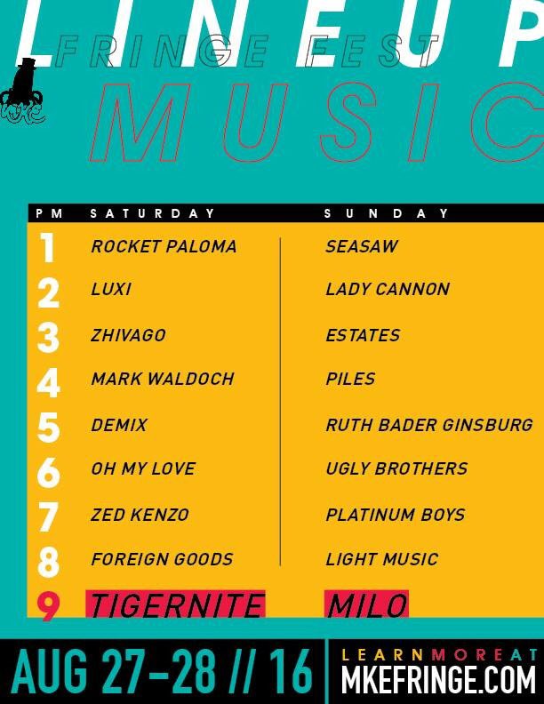 mkefringe's tweet image. Here's the music line-up! Fun and talent is packed into #mke 's inaugural @mkefringe festival. Alright! #mkefringe