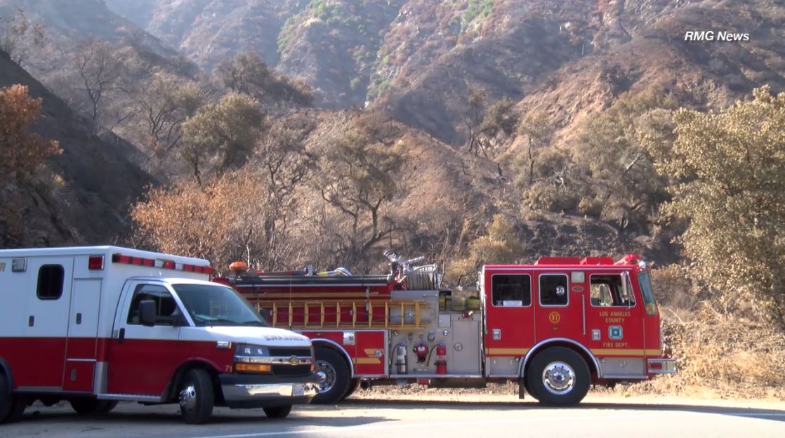 RMGNews's tweet photo. #Photos Two bodies found in the burn area near Morris Dam above Azusa. #SanGabrielComplex, @LACo_FD @LACoFDPIO https://t.co/232lHuOgBI