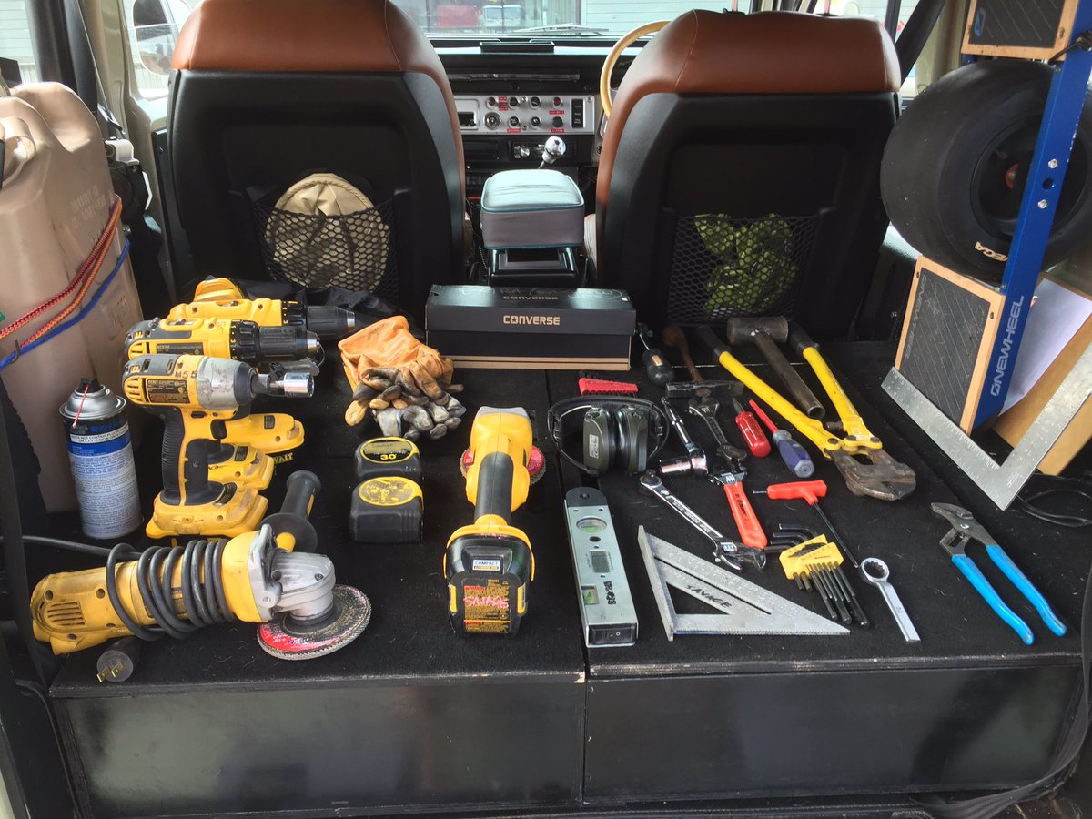 donttrythis's tweet photo. A bit of #knolling in the back of my Land Cruiser. https://t.co/NMBlXyUvB0