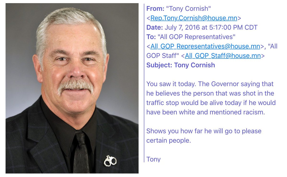 JohnCroman's tweet photo. Remarks by @GovMarkDayton drew this response from Rep. Tony Cornish, in a letter to fellow Republican members https://t.co/knWDnAZwbS